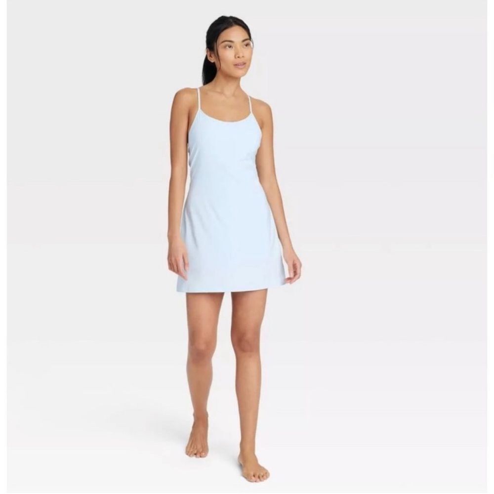NWT All In Motion Flex Strappy Activewear Dress Light Blue Size Small